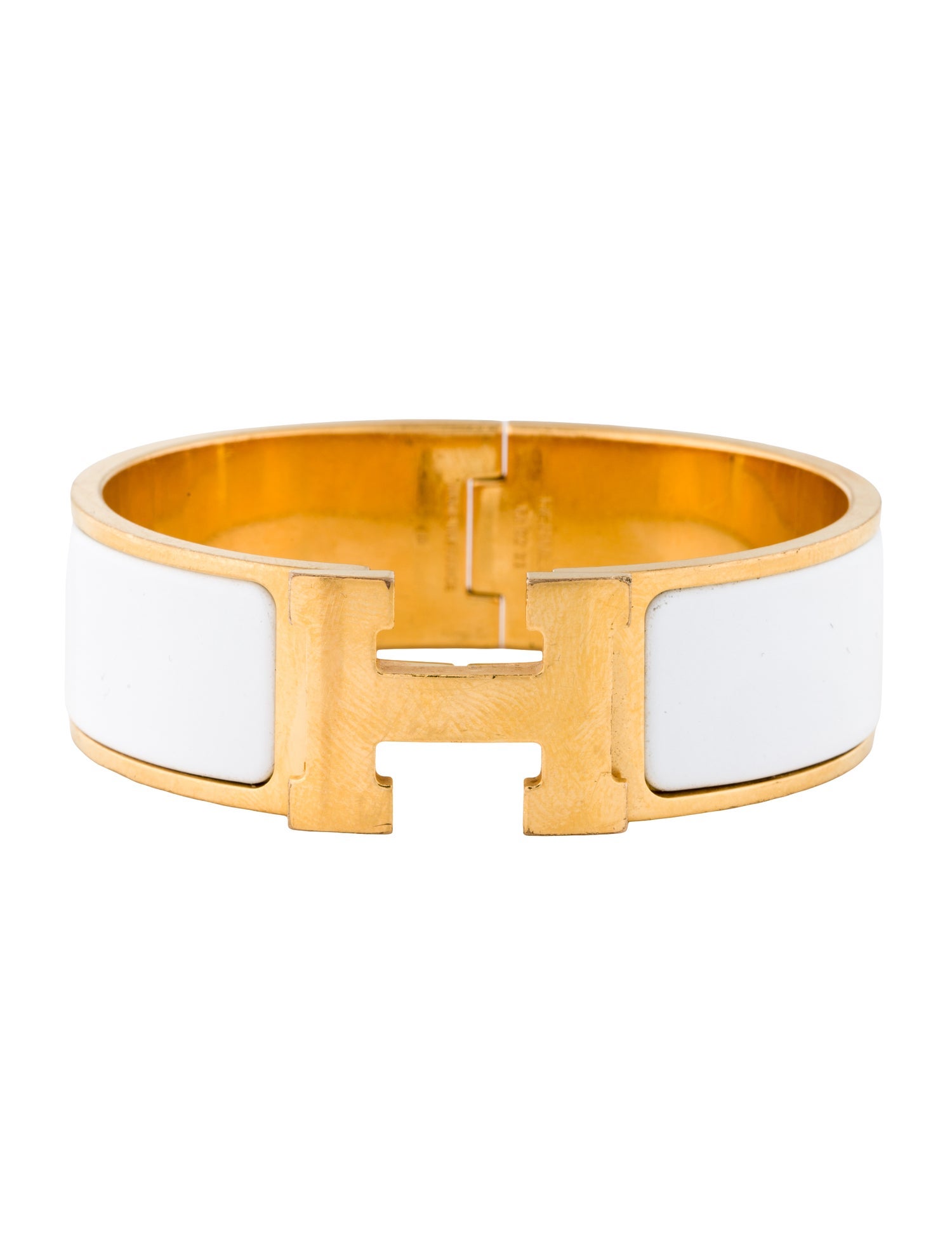 Hermès Clic Clac H Wide Enamel Bangle Bracelet
